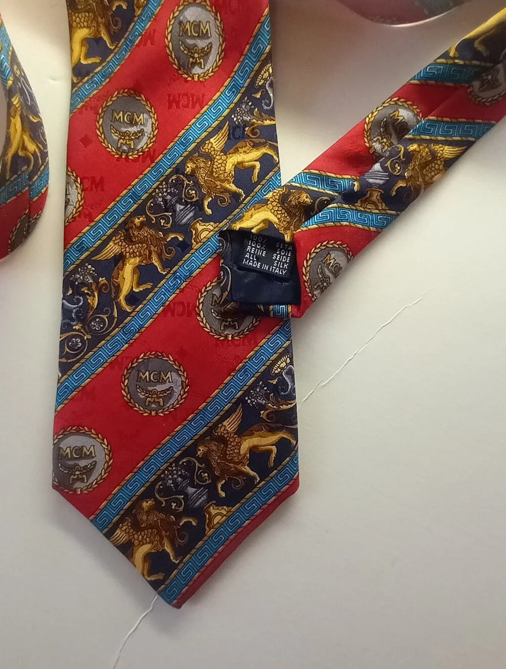 Vintage. M C M silk Tie
